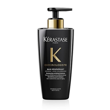 Kérastase Chronologiste Bain Régénérant Shampoo Refill Anti-Ageing Care with Hyaluronic Acid & Abyssin for Stronger Shiny Hair Refill Bottle 500 ml