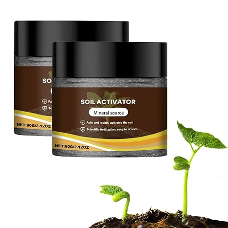 Soil Activator for Plants, Organic Water-Soluble Soil Pro Activator - Soil Conditioner for Root Growth, Loosening Compacted Soil & Boosting Plant Health (2PCS x 60g)