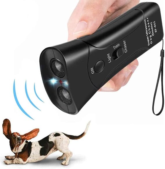 Sares Ultrasonik Köpek Eğitmeni Cihazı Elektronik Köpek Caydırıcı/Köpek Havlaması Kontrol Cihazları Eğitim Aracı Stop Barking Sonic Köpek Kovucu (Siyah)