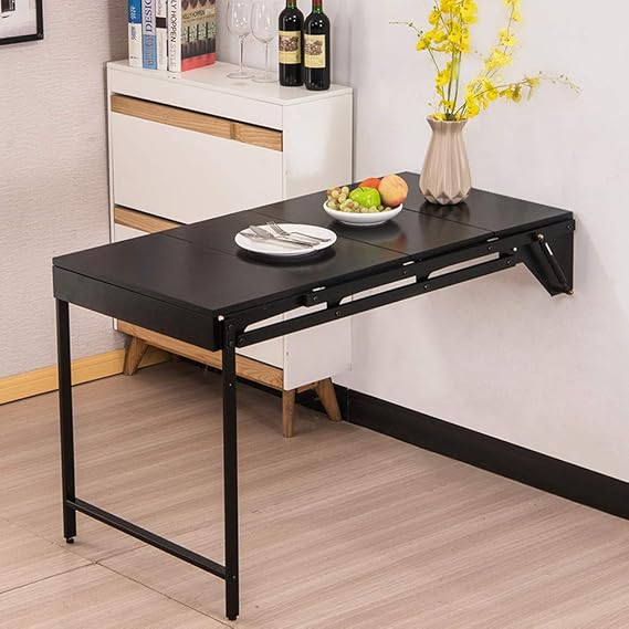 DESK Wall Mounted Table Fold Out Convertible Storage Rack Shelf, Home Office Wall Mounted Dining Table Study Computer for Small Space