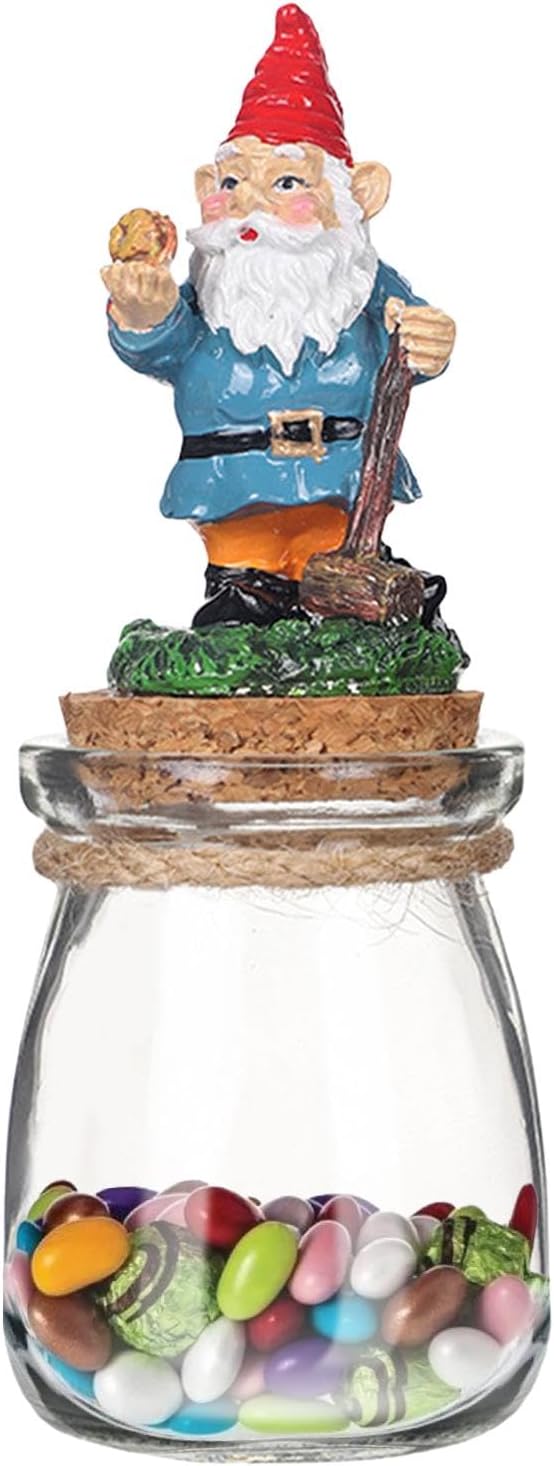 Christmas Cookie Jar, Clear Storage Jars, Gnome Cookie Container, Decorative Glass Jar, Food Storage Container, Glass Jar with Lid, Buffet Storage Container, Coffee Jar, Flour Jar, 16cm Glass Jar