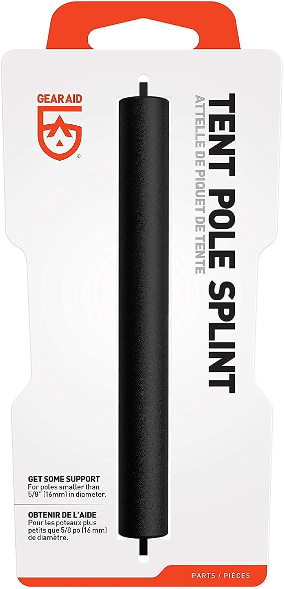GEAR AID Tent Pole Splint, Aluminum Tent Pole Repair Sleeve, Replacement Part for Broken or Bent Tent Poles, Camping Gear Repair