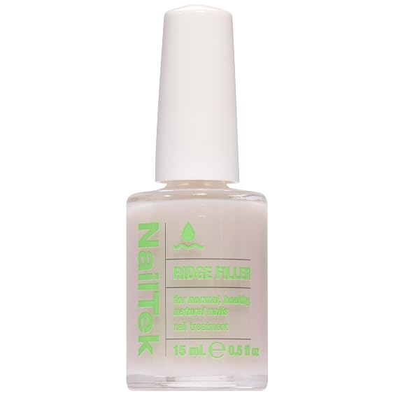 Nail Tek Ridge Filler Formula 1 Nail Strengthener Polish for Strong, Healthy Natural Nails, Clear Smoothing Repair for Weak Damaged Nails, 0.5 fl oz