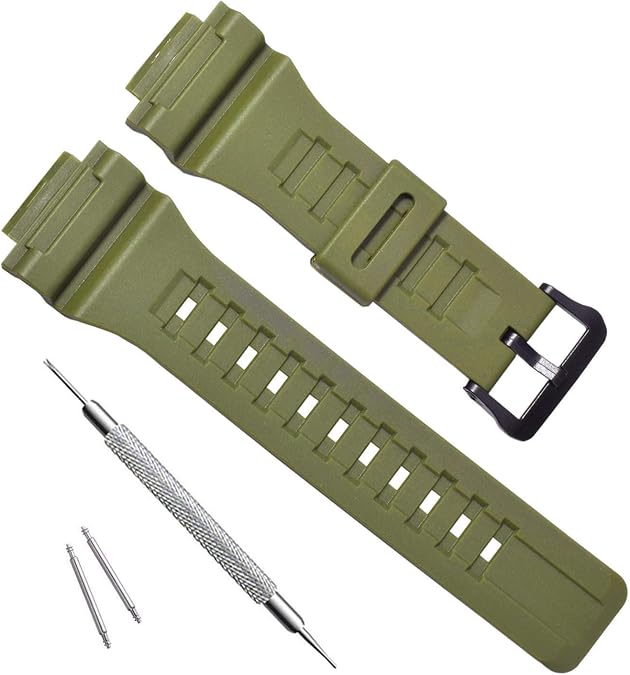 Waterproof Natural Resin Replacement Watch Band for Casio SGW-300H AE-1200 W-800H AQ- S800W AQ-S810W