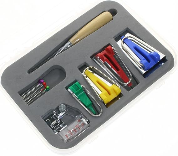 BIGTEDDY - Bias Tape Makers Kit Adjustable Binder Foot Presser for Hem Sewing/Quilting 6MM/12MM/18MM/25MM