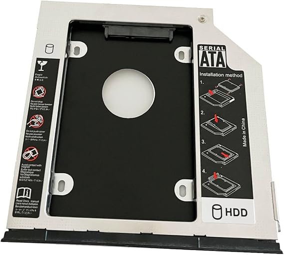 DY-tech 2nd HDD SSD Hard Drive Caddy Frame Tray for Dell Latitude E6440 E6540 with Ejector Latch and faceplate Bezel
