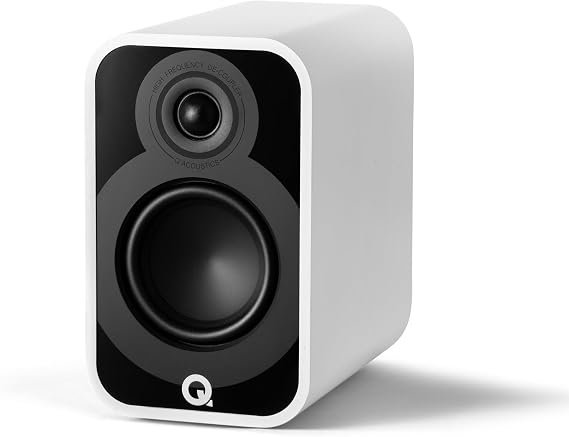 Q Acoustics 5010 Compact Bookshelf Speakers Pair Satin White - 4.5"