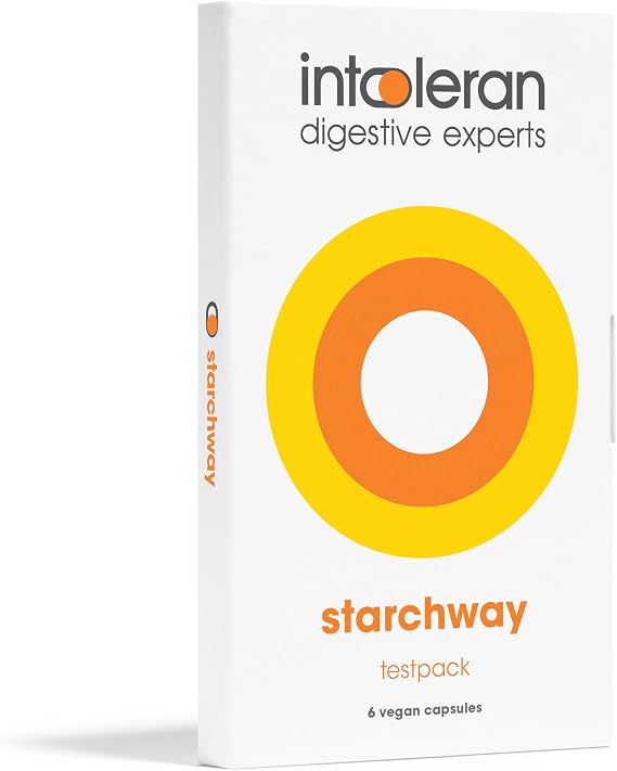 Intoleran Starchway Digestive Enzymes - Testpack 6 Capsules | Supplement for Starch & Sucrose, Helps Digest Sugars & Starch, Invertase & Gluco-Amylase Enzymes, Pure & Vegan, Low FODMAP