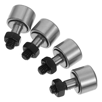 Gadpiparty 4pcs Type Cam Follower Needle Roller Bearing External Thread Bolt, Metal Guide Rail Part for Machine Tools and 3D Printers, Industrial Linear Motion Accessory