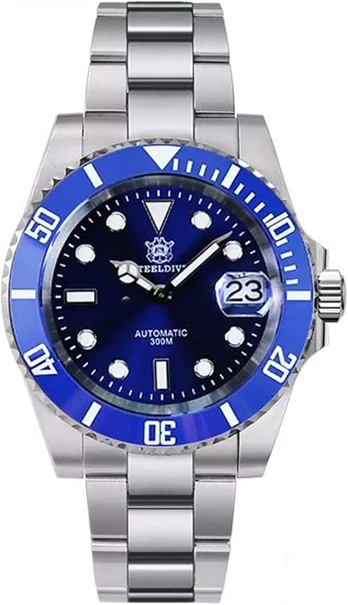 SteeldiveAU SD1953,SUB (Smurf) 20v,NH35,AR Sapphire,Lume,Blue,300m Diver,BNIB