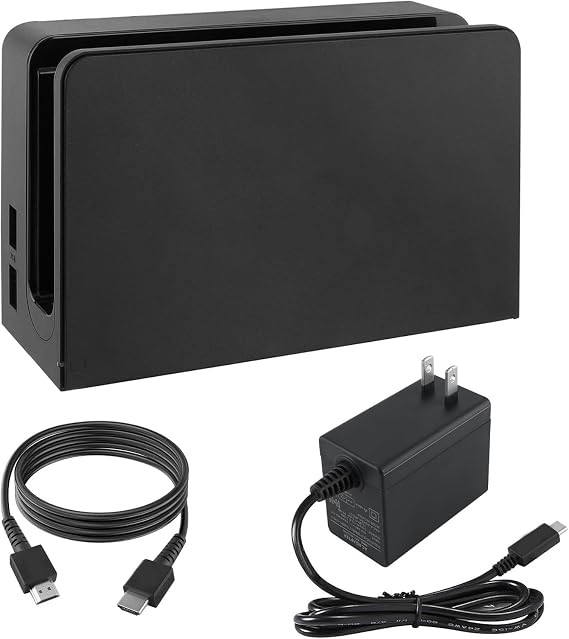Dock Station for Nintendo Switch/Switch OLED with LAN Port,3-1 Switch Docking Station Set for TV with 1080P HDMI Cable and AC Adapter,Dock Base Charging Dock Station for Nintendo Switch/OLED (Black)