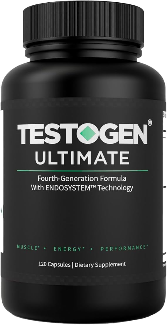 Testogen Natural Testosterone Support - 120 Capsules - with D-Aspartic Acid, Fenugreek, Magnesium, D3, K2, Boron, Copper & More