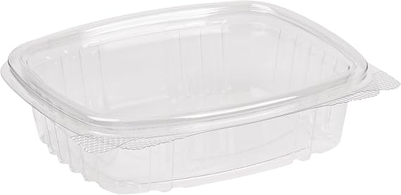 Stalk Market Compostable Clear PLA Hinged Rectangular Deli Container, 8-Ounce, 300-Count Case