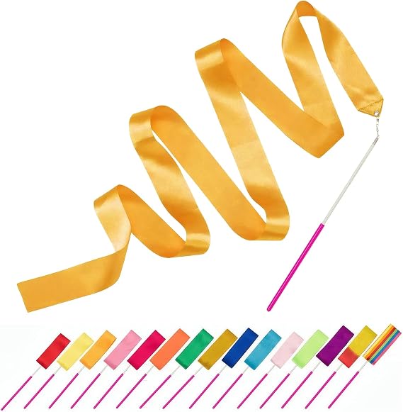 Biubee 16 Pcs Colorful Rhythmic Dance Ribbons, 79 Inch