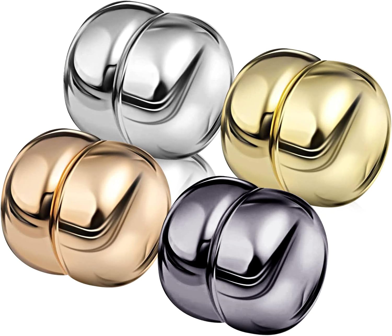 Hijab Magnets 4 Pair Needleless Magnetic Hijab Pins Safety Scarf Pins with Gift Boxes for Decoration and Fixing Hijab Magnets Pins 4 Metallic Colours