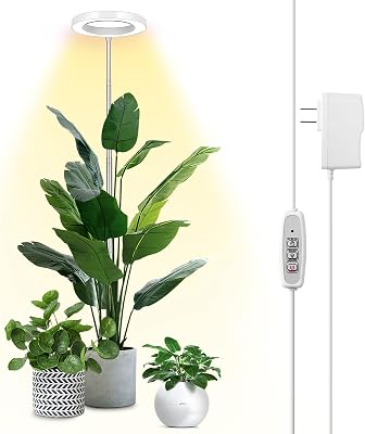 LBW Plant Grow Light, 72 LEDs Full Spectrum Grow Lights for Indoor Plants, 56in Large Grow Lamp with 4812H Auto Timer & 4 Dimmable Brightness, Height Adjustable, Ideal for Tall Plants