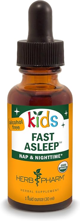 Herb Pharm Kids Fast AsleepTM: Sleep Support Herbal Extract, Sugar-Free, Alcohol-Free, Herbal Supplement for Kids, Nap & Nighttime Support, Non-Bitter, Up to ~132 Servings Per Bottle, 1 oz*