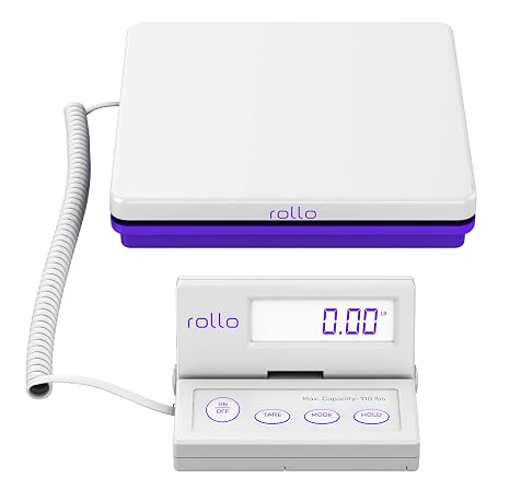 Rollo Shipping Scale for Packages - Digital Postal Scale (110 Lb Max)