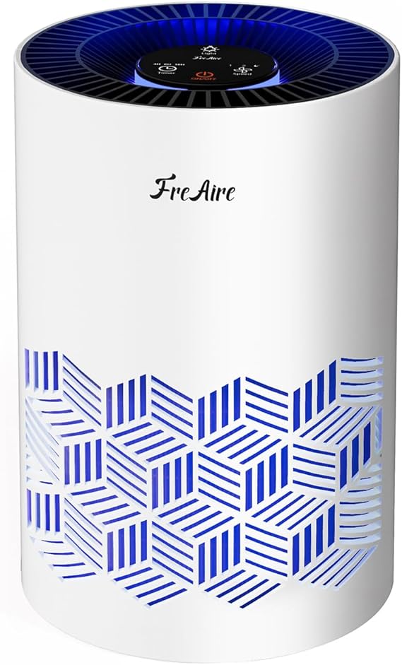 FreAire Air Purifiers for Bedroom Up to 1086 Ft2, Air Purifiers for Home with Lights, HEPA Air Purifier Removes Dust Smoke Pollen Dander Smell, for Home/Pets/Bedroom