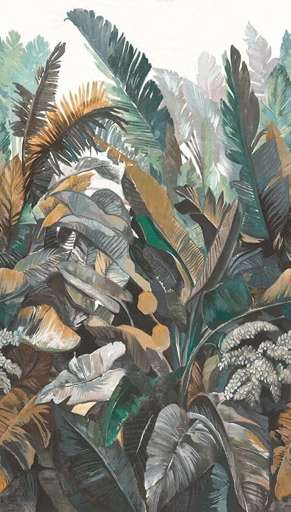 Livingwalls Wallpaper Jungle Design - Blue - Tropical Wallpaper 110.23in x 62.59in Made in Germany - 392601