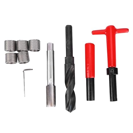 Tool to Remove Split Pods M18x1 5 Thread Repair Kit 18×12×4 10pcs Thread Repair Kit Stainless Steel Drill Wrench Threaded Insert for Car M18x1.5 Threaded Time Sert