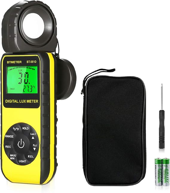 BTMETER BT-881D Digital Illuminance Light Meter with 270o Rotated Sensor