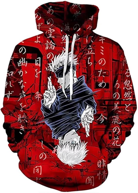 Gojo Satoru Hoodie Costume Cosplay Sweatshirt Sweater 3D Novelty Hooded Pullover for Men Women