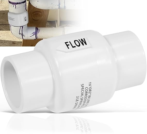 R172288 1.5-2"Dual-Size Corrosion-Resistant Slip Spring Check Valve Replacement for Pentair, Reliable Backflow Prevention Replacement Pool and Spa Automatic Feeder (112" & 2")