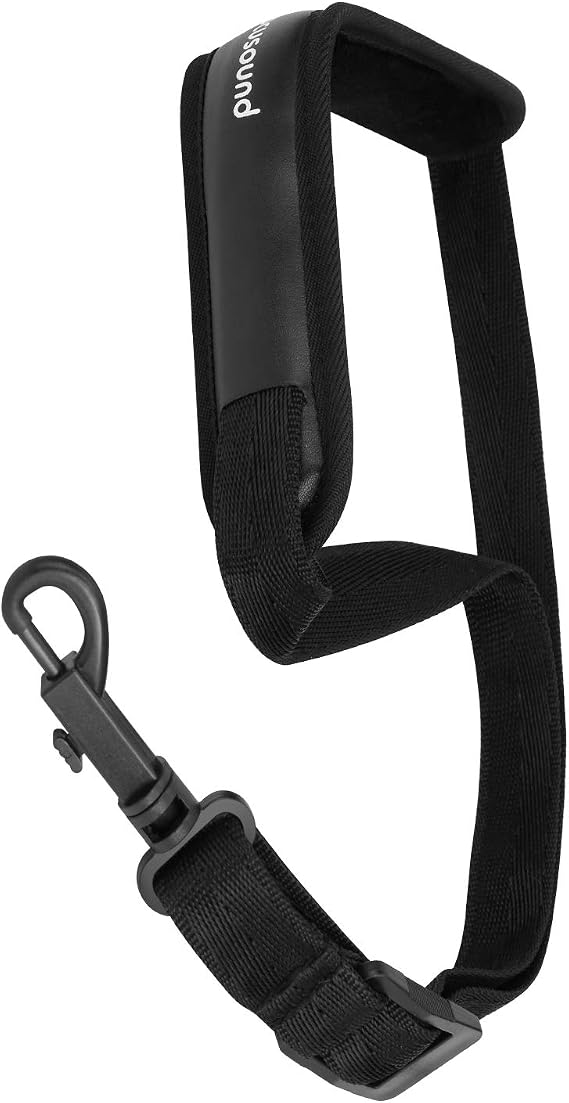 Focusound Upgraded Length Tenor Saxophone Neck Strap Soft Sax Leather Strap Padded for Alto and Tenor Saxophone