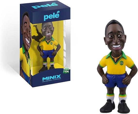 MINIX Pele Brazil 1. Kit 12 cm Figure - Collectible Pele Figure Sports Football Icon Series for Fans