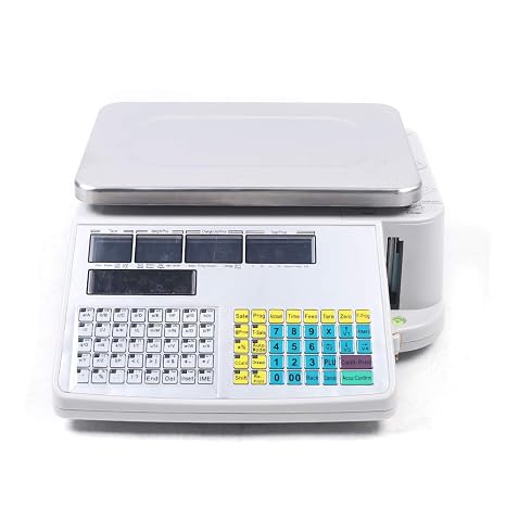 66lb 30kg Digital Scale Computing Price Electronic Counting Weight with Printer,Commercial Retail Digital Deli Meat Food Computing Price Scale for Farmers Market Retail AC 110V