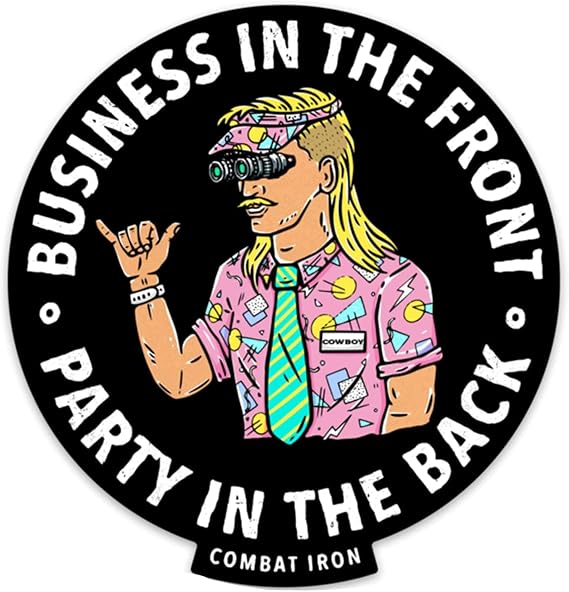 Combat Iron Business in THE Front Vinyl Decal | Weatherproof vinyl, UV-resistant. Die-cut, no background. 5+ year outdoor life. Veteran-owned brand.