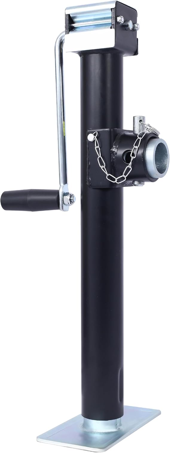 Weld-On Pipe-Mount Swivel Trailer Jack, 5000 lbs 15Inches Vertical Travel, Black