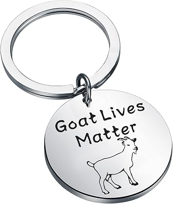 Goat Lover Farmer Gift Goat Lives Matter Keychain Farming Jewelry Pet Pygmy Goat Gift For Women Men goat keychain