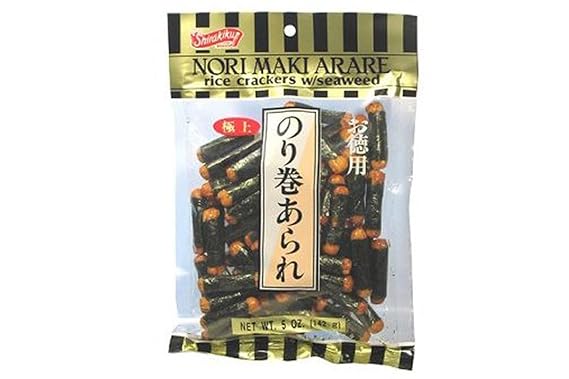 Nori Maki Arare (Rice Crackers with Seaweed) - 5oz (Pack of 6)