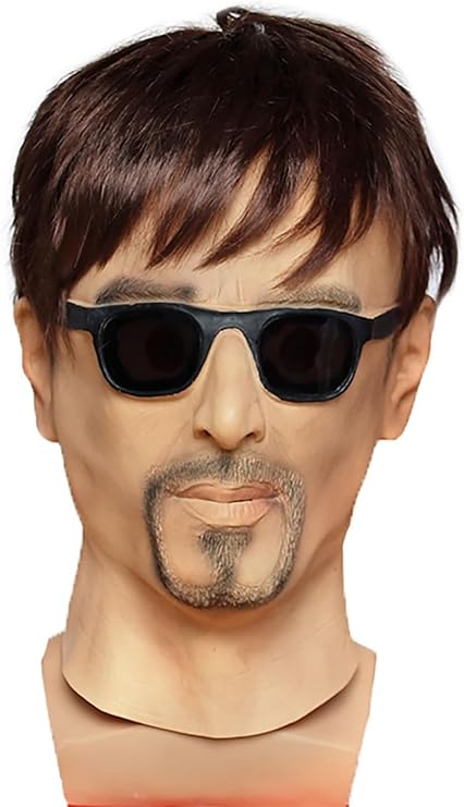 Realistic Silicone Mask For Men With Hair - Soft Latex Face Cover For Cosplay, Halloween, And Party Costumes - Human-like Appearance