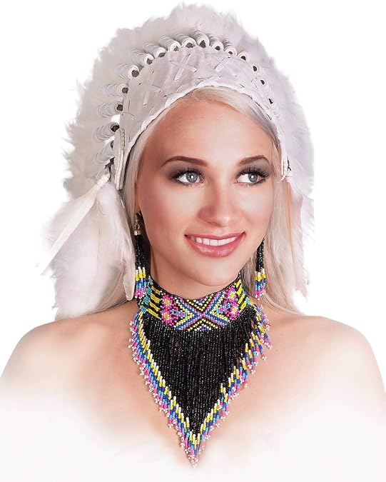 Arsimus Handcrafted Beaded Tribal Choker and Earrings Set