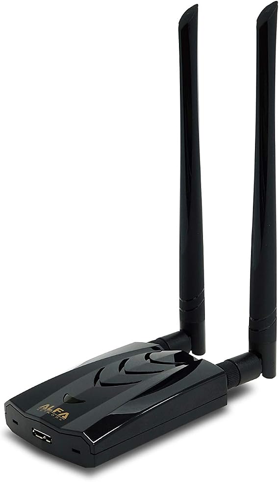 ALFA Network AWUS036ACH Long-Range Dual-Band AC1200 Wireless USB 3.0 Wi-Fi Adapter w/2x 5dBi External Antennas - Windows, MacOS & Kali Linux Supported