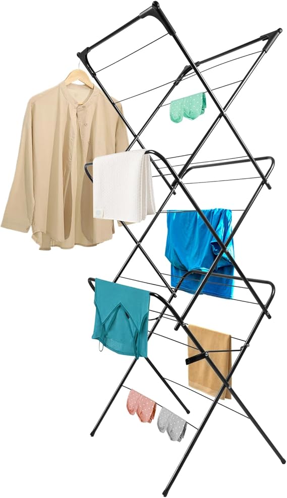 Foldable Clothes Drying Rack Laundry Drying Rack Black