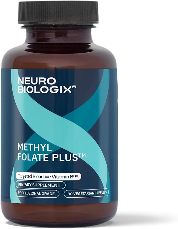 Neurobiologix Methyl Folate Plus, Advanced Blend of L-5 Methylfolate, Folinic Acid & B Vitamins, Supports Healthy Methylation, Brain & Heart Function for Men & Women, Gluten Free, 90 Capsules