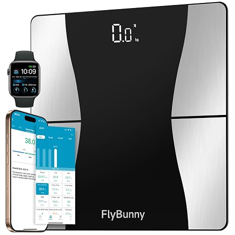 Scales for Body Weight, Bluetooth Body Fat Scales, Weighing Scales, Digital Bathroom Scale for Weight, BMI, Fat%, Muscle Mass – Body Composition Analyzer – Accurate Weighing Scale with APP