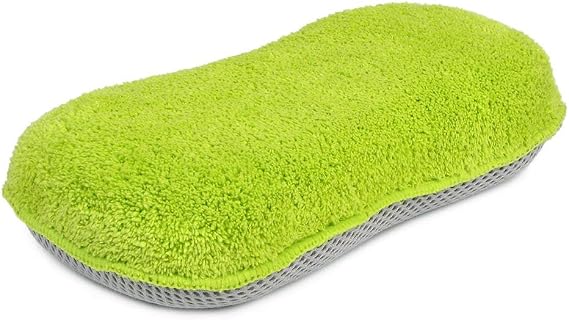 Buffalo Industries (65005) Heavy-Duty 2 in 1 Microfiber & Mesh Sponge - Super Soft Microfiber Side Cleans Painted Surfaces & Metals - Durable Scrubbing Side for Auto Grills, Bumpers, Boat Hulls,Decks
