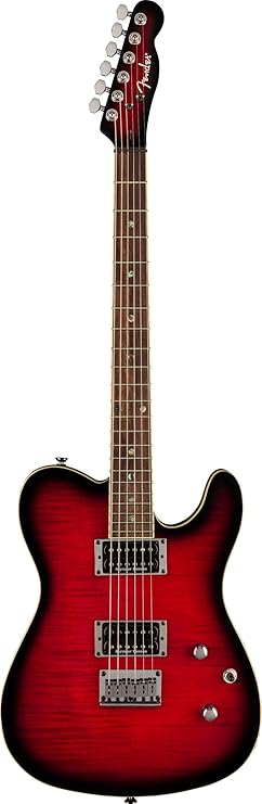 Fender Custom Telecaster FMT HH Electric Guitar, Features Seymour Duncan '59/Pearly Gates Humbuckers with Coil Tap, Black Cherry Burst