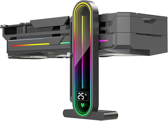 GPERHUAN ARGB GPU Support Bracket, Universal GPU Bracket with Temperature Display, Graphics Video Card Brace with Height Adjustable