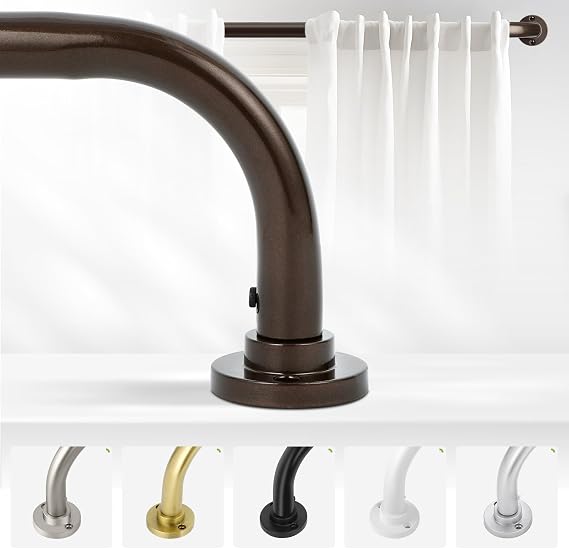 TANGWIN Wrap Around Blackout Curtain Rod,Heavy Duty Adjustable 28-48,Bronze