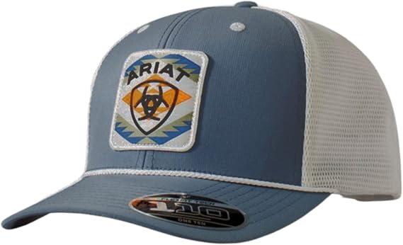 Ariat Flexfit 110 Mens Cap, Southwest Patch Blue
