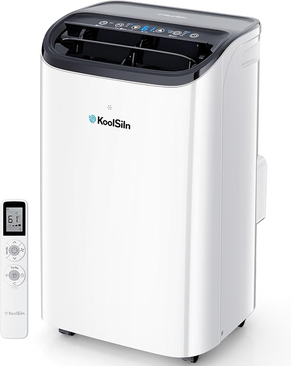 14,000 BTU Portable Air Conditioner with WiFi & Remote Control, Cools Up to 700 Sq.Ft, Auto-Evaporation Low Noise Portable AC Unit for Large Room, Office, Garage, White