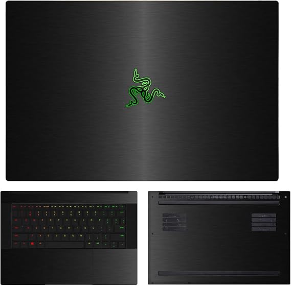 SopiGuard Sticker Skin for 2021 Razer Blade 14" Edge-to-Edge Vinyl Wrap Include Top, Keyboard, Bottom Panels (Brushed Black)
