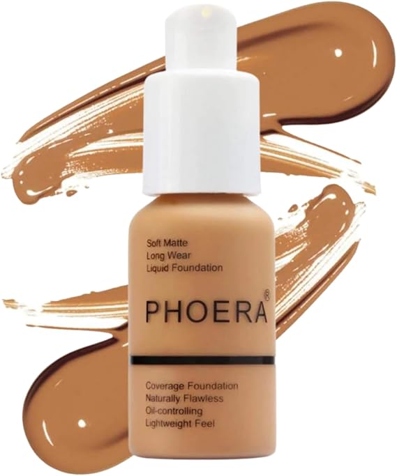 Foundation, Full Coverage Foundation, Soft Matte, Oil Control Foundation Makeup Flawless Smooth Long Lasting 24HR Waterproof and Blendable 30ml (106 - Warm Sun)