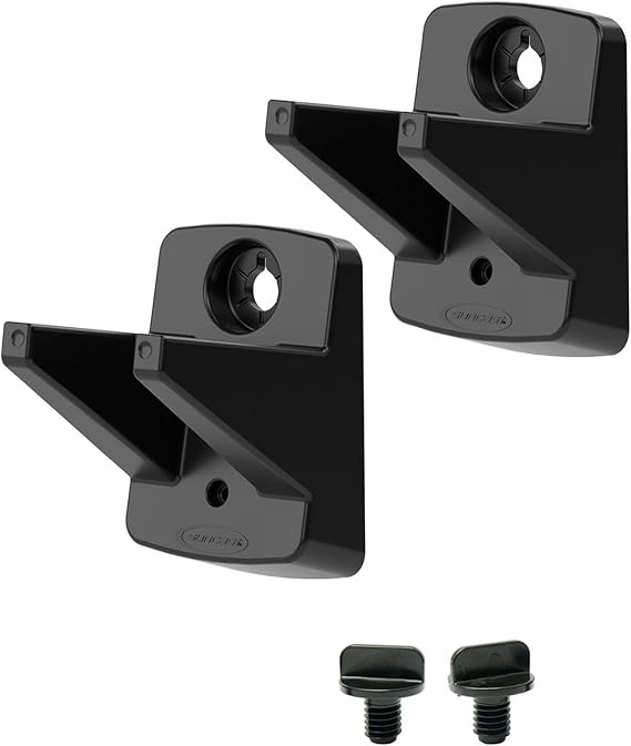 Suncast 2 Pack Wall Mount Hook Tool Organizer, Outdoor Rack System for Garage Storage, Closet, Shed, or Cleaning Organization, Black